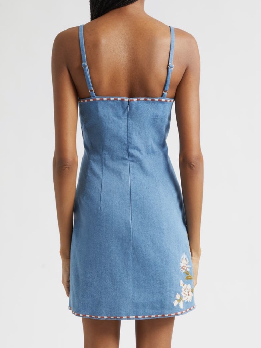 NEW Veronica Beard Chester Floral Embroidered Minidress in Sea Glare - Picture 3 of 13